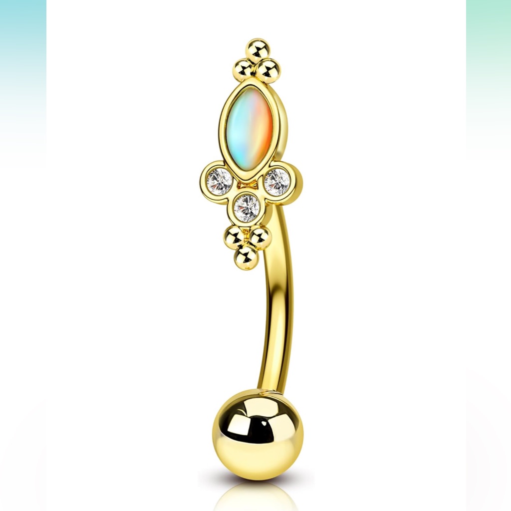 16g Gold Rook Eyebrow Jewelry Stainless Steel Rook Eyebrow Piercing Jewelry